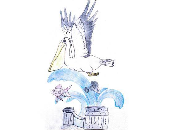 Шоколадная скульптура "Пеликан"