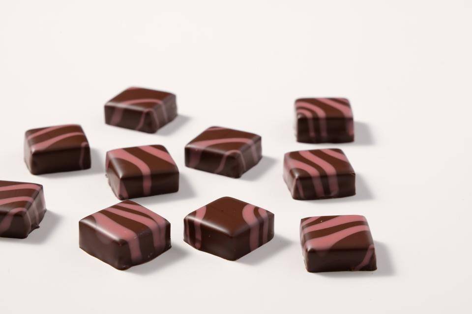 enrobed bonbons ruby callebaut