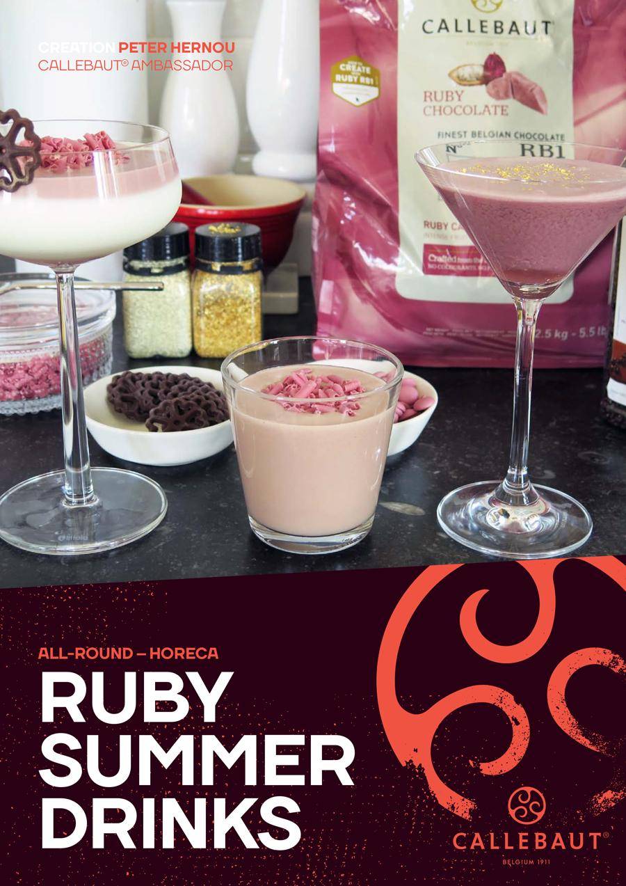 Bebidas de verano co el rosado chocolate ruby por Peter Hernou