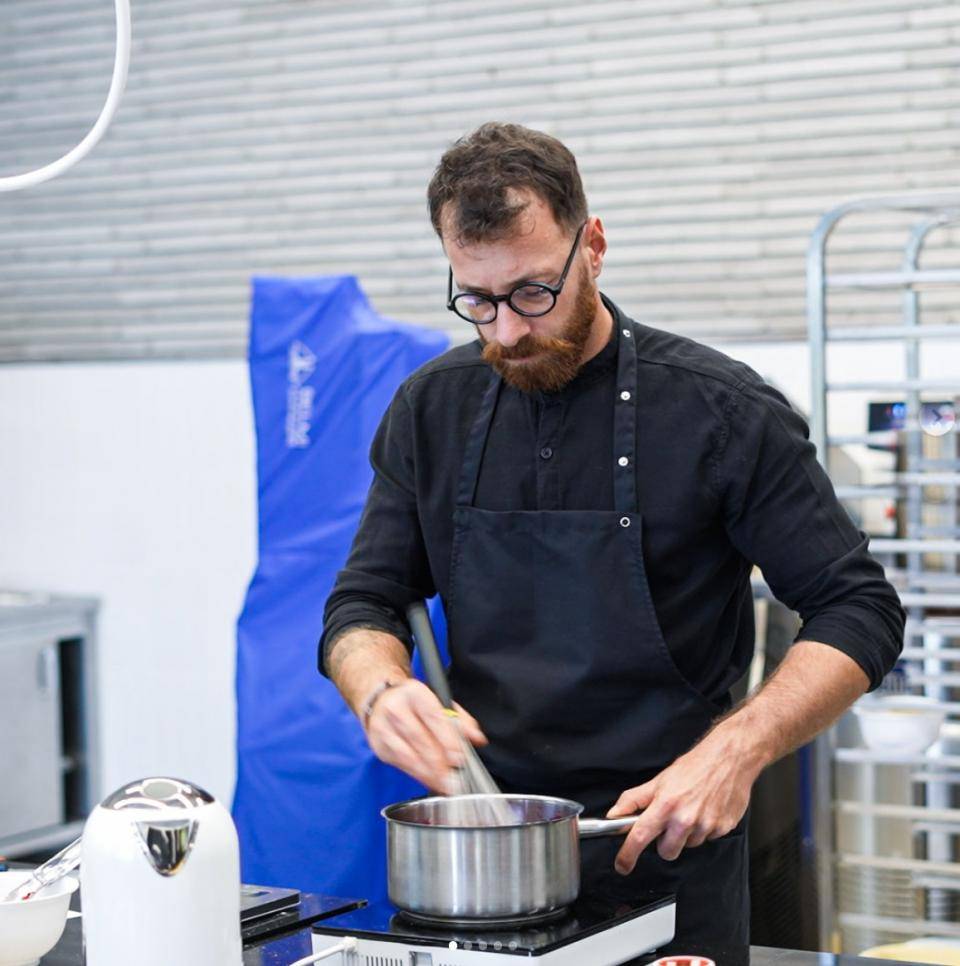 Chef Alex Ivanchev in the kitchen