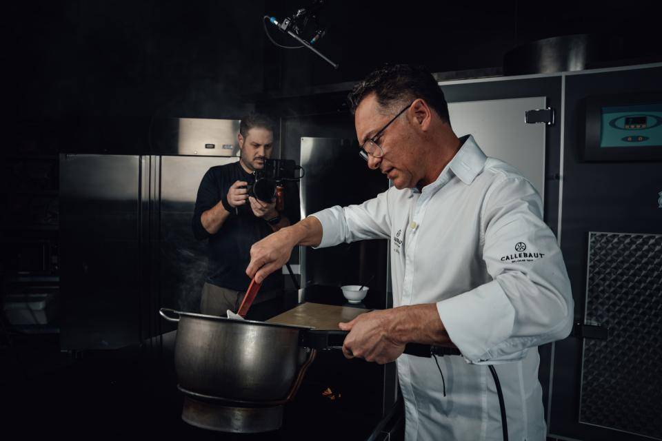 Chef being filmed