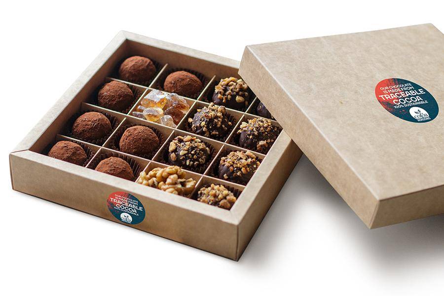 Callebaut Ballotin Stickers to make your sustainable message stick to bonbons in your chocolate shop