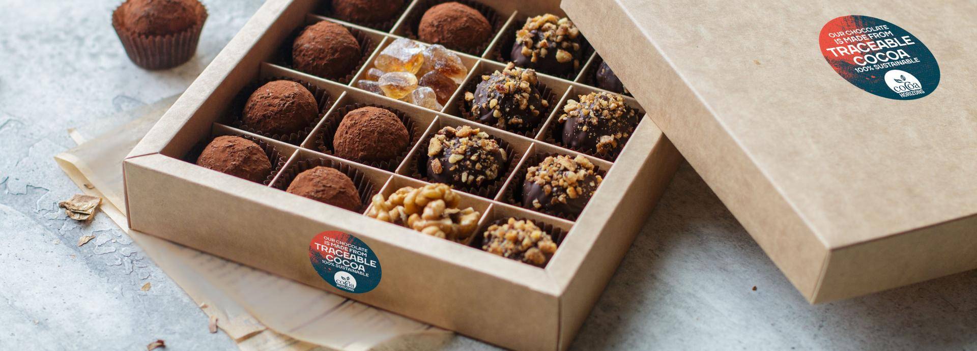 Callebaut Ballotin Stickers to share your sustainable choice with customers
