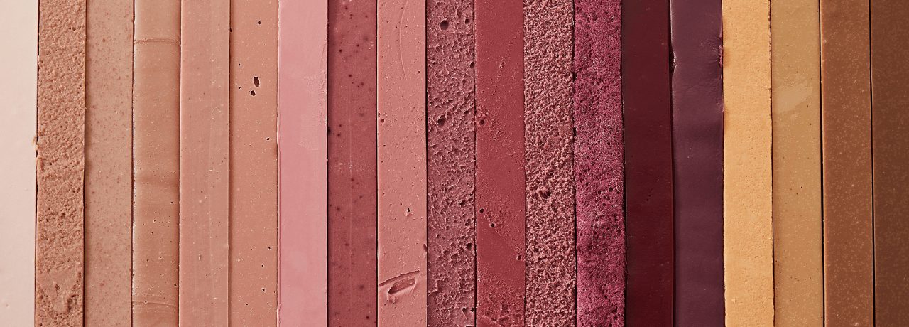 strips of ruby ganache