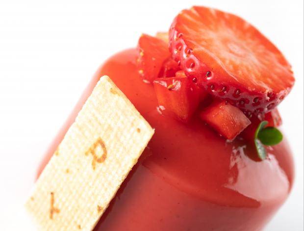 vegan strawberry entremet