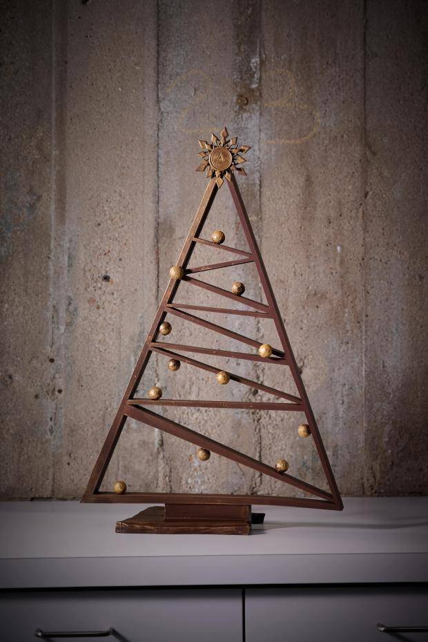 large chocolate christmas tree sculpture