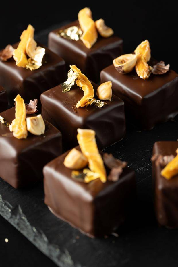 Enrobed Pat de frui hazelnut praline