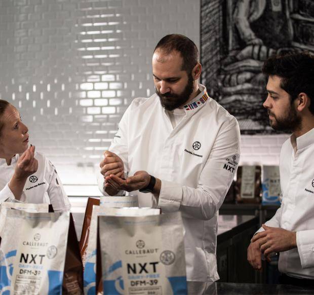 chefs talking about callebaut NXT dairy free chocolate 