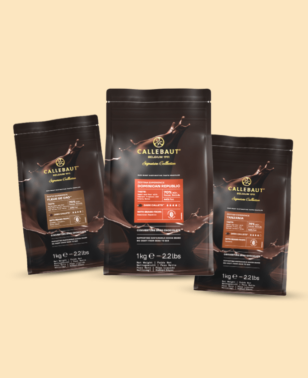 3 bags of Callebaut chocolate