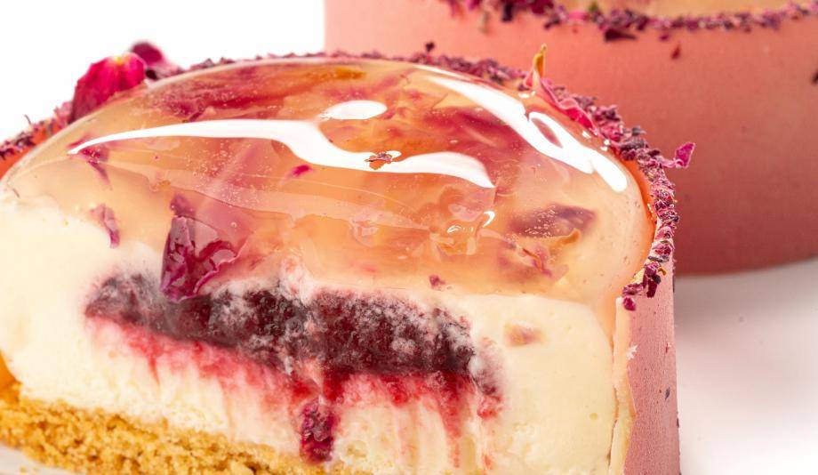 pink floral cross section