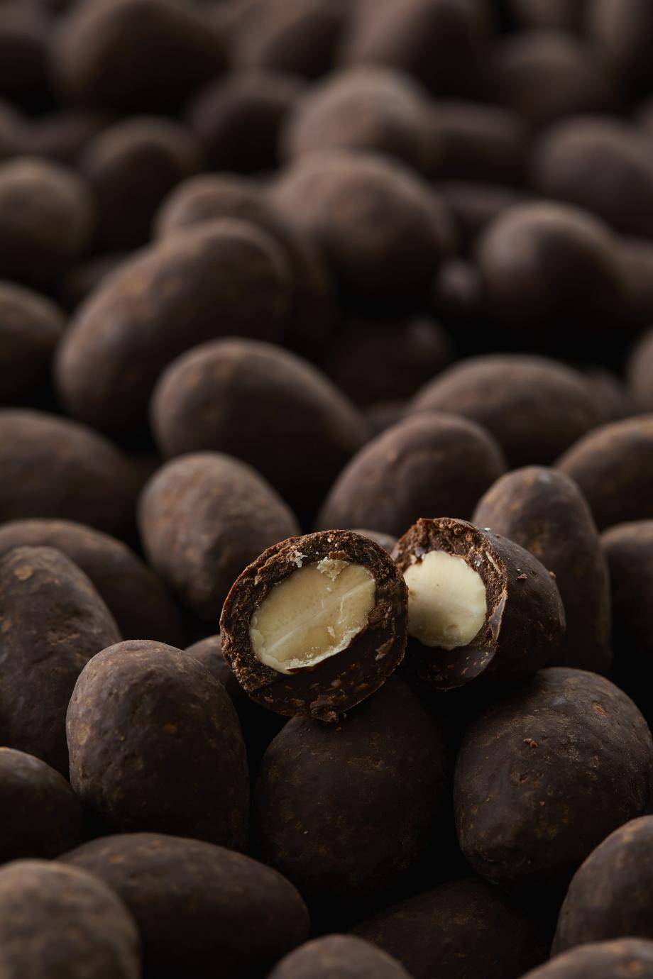 dark chocolate panned almonds