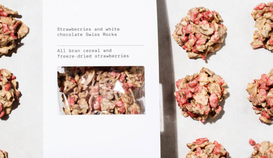 Strawberries & White Chocolate Swiss Rocks