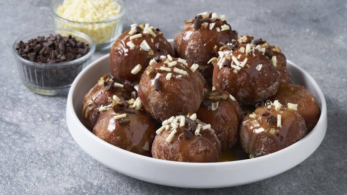 Cinnamon Pecan Chocolate Doughnut Bites