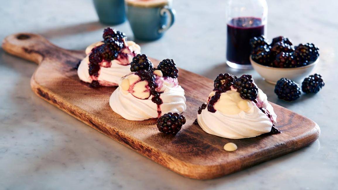 Mini Fruit Pavlovas with White Chocolate Cream