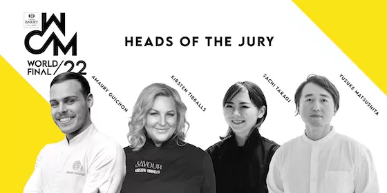 Amaury Guichon, Kirtsten Tibballs, Yusuke Matsushita & Sachi Takagi and the World Chocolate Masters logo
