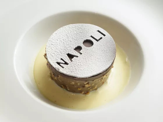 A chocolate plated dessert from 2023's Choco Cruise