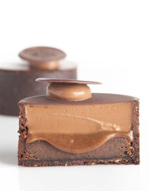 Vegan caramel chocolate tart