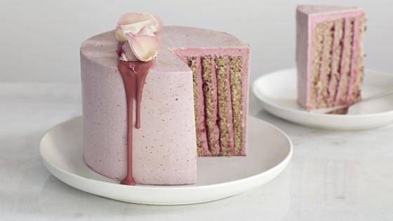Earl Grey Ruby and Blackcurrant Vertical Swiss Roll