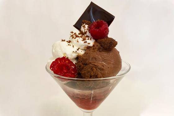 Homemade dark chocolate gelato