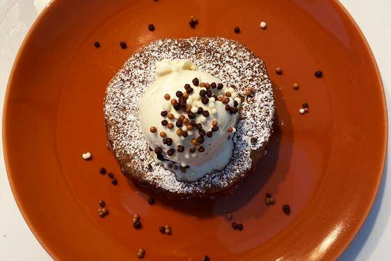 Chocolate pancakes in Korean style