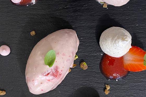 Callebaut ruby chocolate and strawberry gelato by gelato master Ciro Fraddanno